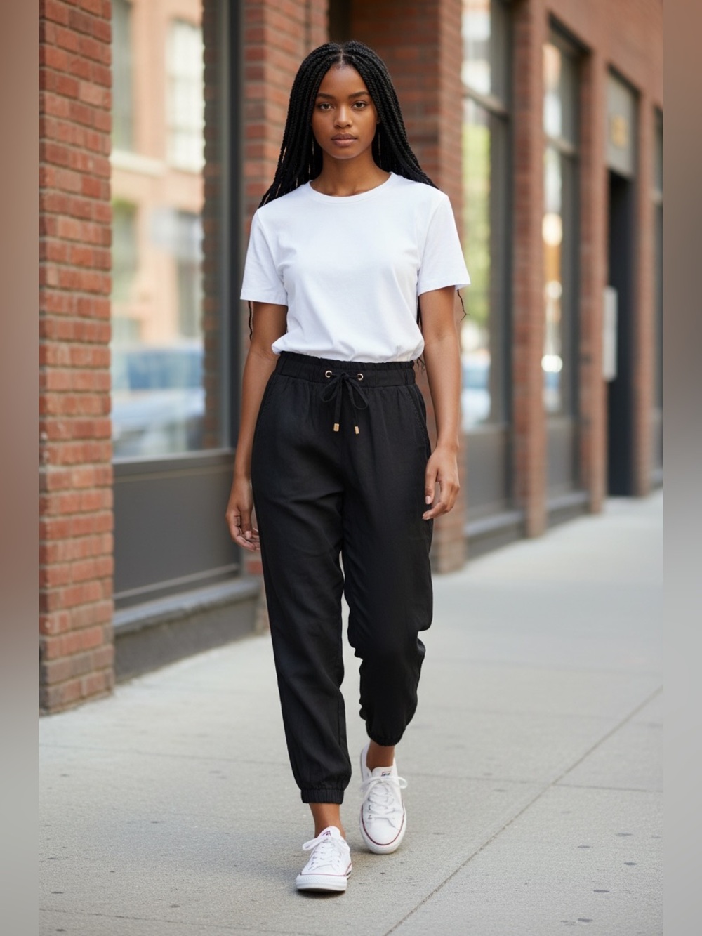 Zara Black Drawstring Jogger Pants, Size M